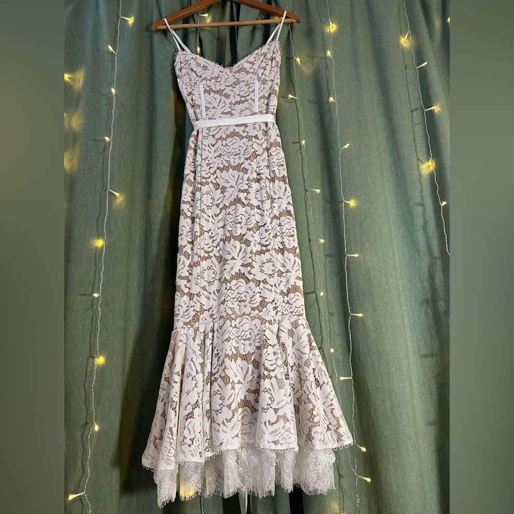 BHLDN (anthropology wedding line) Bridal dress. Size 2 white & nude.
